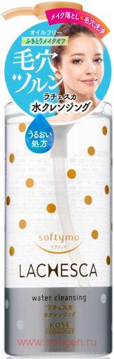 Мицеллярная вода KOSE Softymo Lachesca Water Cleansing, для снятия макияжа и очищения кожи лица, 360мл.