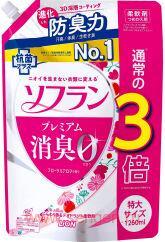 Кондиционер для белья LION Soflan Premium Floral Aroma, с цветочно-ягодным ароматом, мягкая упаковка с колпачком, 1260мл.