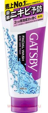 Крем-пенка для умывания мужская MANDOM Gatsby Facial Wash Triple Care Acne Foam, для глубокого очищения жирной и проблемной кожи, с освежающим цитрусовым ароматом, 130г.